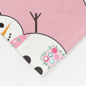 Sneeuwman Roze Kerstmis Grote Fleece Deken (Hoek)