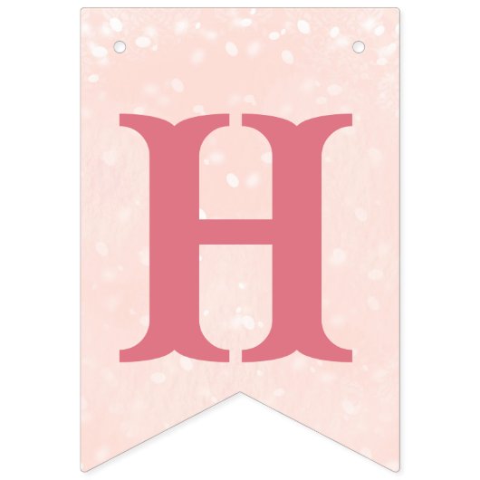 Sneeuwman Roze Winter 1e Verjaardag Vlaggetjes (Tweede vlag)