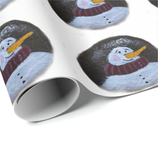 Sneeuwman Schilderij Matte Wrapping Papier (Rol Hoek)