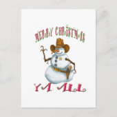 sneeuwman sherriff MerryChrsts Ya allen Feestdagenkaart (Voorkant)