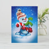 Sneeuwman Shuffle Feestdagenkaart (Staand voorkant)