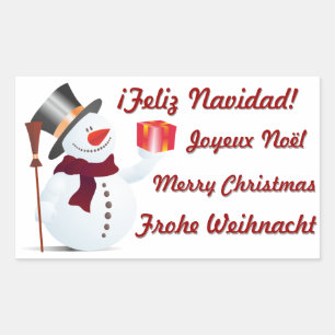 Sneeuwman / Sneeuwpop voor Kerstmis Rechthoekige Sticker