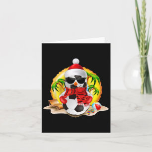 Sneeuwman Soccer Santa Hat Kerstmis in juli Zomer Kaart