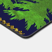 Sneeuwman, Sparkly gouden sterren, groene boom op  Bureaumat (Hoek)