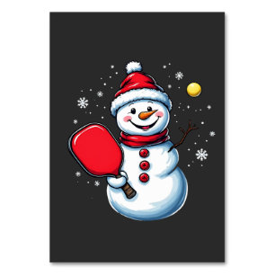Sneeuwman spelen Pickleball Sport Christmas Lover Kaart