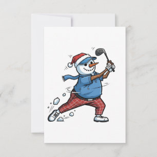 Sneeuwman Tennisspeler Kerstmis 2026 Vakantie Bedankkaart