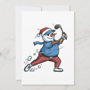 Sneeuwman Tennisspeler Kerstmis 2026 Vakantie Kaart