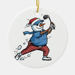 Sneeuwman Tennisspeler Kerstmis 2026 Vakantie Keramisch Ornament
