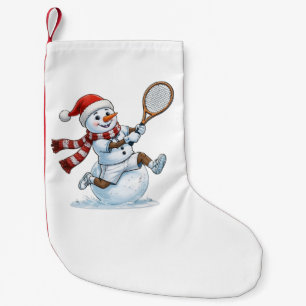 Sneeuwman Tennisspeler Kerstmis 2026 Vakantie Spor Kleine Kerstsok