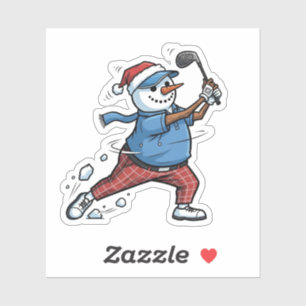 Sneeuwman Tennisspeler Kerstmis 2026 Vakantie Sticker