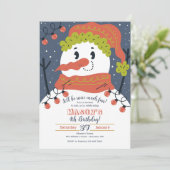 Sneeuwman uitnodiging (Staand voorkant)