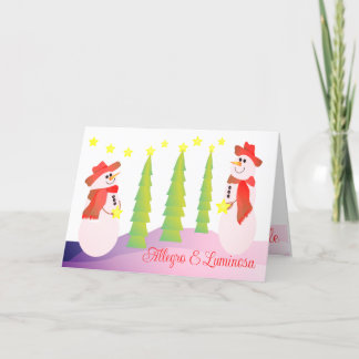 Sneeuwman vakantie gestileerd feestdagen kaart