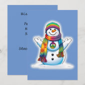 Sneeuwman van de Vrede Feestdagenkaart (Voorkant / Achterkant)