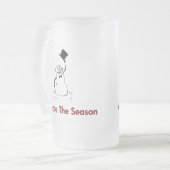 Sneeuwman vier het seizoen matglas bierpul (Voorkant links)