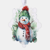 Sneeuwman Voeg Handtekening & Groet Gift Label Ornament Kaart (Links)