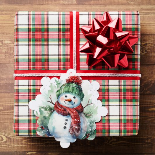 Sneeuwman Voeg Handtekening & Groet Gift Label Ornament Kaart (Insitu (Geschenk))