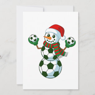 Sneeuwman Voetbal Kerst Sportliefhebbers Kaart