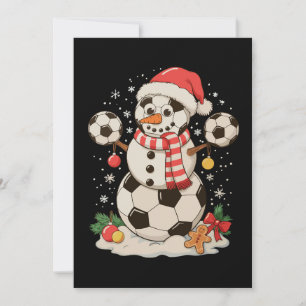 Sneeuwman Voetbal Kerst Vakantie Winter Kerstmis S Feestdagenkaart