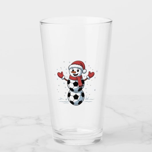 Sneeuwman Voetbal Kerstman Honkbal Sport Glas (Voorkant)
