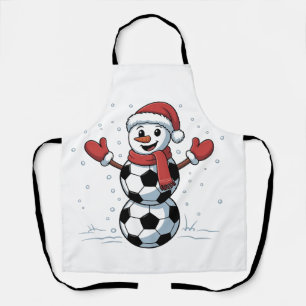 Sneeuwman Voetbal Kerstmis Kerstman Honkbal Sport Schort