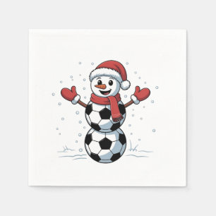 Sneeuwman Voetbal Kerstmis Santa Honkbal Sport Servet