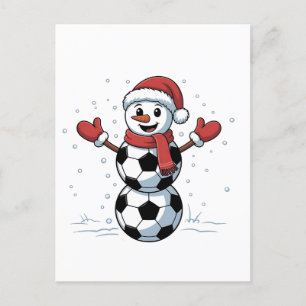 Sneeuwman Voetbal Kerstmis Santa Honkbal Sport Uitnodiging Briefkaart