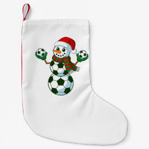Sneeuwman Voetbal Kerstmis Sportliefhebbers Kleine Kerstsok