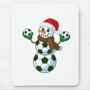 Sneeuwman Voetbal Kerstmis Sportliefhebbers Muismat