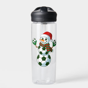 Sneeuwman Voetbal Kerstmis Sportliefhebbers Waterfles