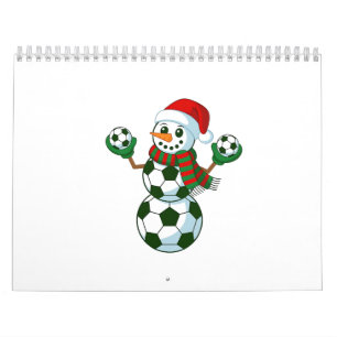 Sneeuwman Voetbal Kerstsport liefhebbers Kalender