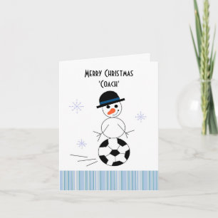 Sneeuwman Voetbalcoach Feestdagen Kaart