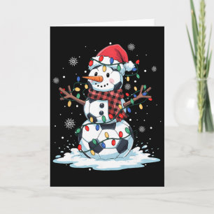 Sneeuwman Voetbalspeler Kerstman Hoed Kerst Grappi Kaart