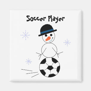 Sneeuwman Voetbalspeler Magneet