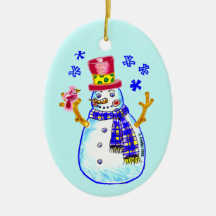Sneeuwman Vogel Vriend ornament