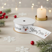 Sneeuwman Vrolijk Kerstfeest Schattige Lachend Gez Lint