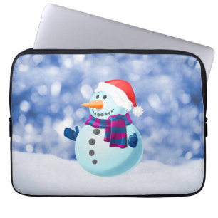 Sneeuwman Winter Vrolijke Kerstsneeuw Laptop Sleeve