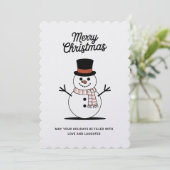 "Sneeuwman Wonderland Kerstkaarten" Feestdagenkaart (Staand voorkant)