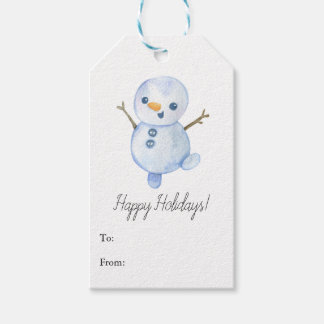 Sneeuwmannen cadeaukaart groeten cadeaulabel