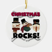 Sneeuwmannen Christmas Rocks Keepsake Ornament (Voorkant)
