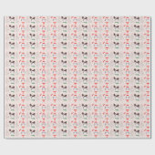 Sneeuwmannen en dennenbomen Crème Bomen Kerstmis Cadeaupapier (Vlak)