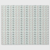 Sneeuwmannen en dennenbomen Groene bomen Kerstmis Cadeaupapier (Vlak)