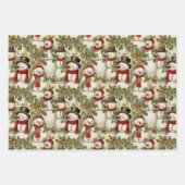  sneeuwmannen en Holly Inpakpapier Vel (Voorkant)