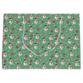 Sneeuwmannen en kerstversieringen groot cadeauzakje (Voorkant)