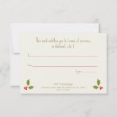 Sneeuwmannen en rendieren kerstcadeaubon (Achterkant)