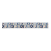 Sneeuwmannen en Sneeuwvlokken Quilt Patroon Grosgrain Lint (Voorkant)