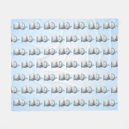 Sneeuwmannen feest fleece deken (Voorkant (Horizontaal))