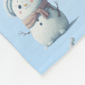 Sneeuwmannen feest fleece deken (Hoek)