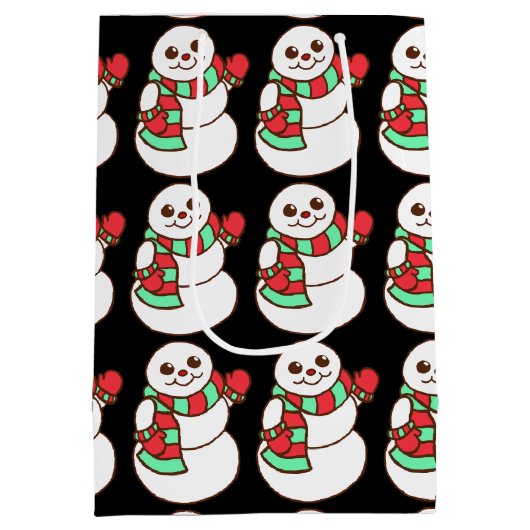 Sneeuwmannen Gift Bag Medium Cadeauzakje (Achterkant)