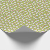 Sneeuwmannen groen cadeaupapier (Hoek)