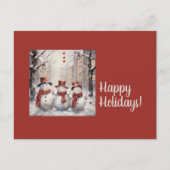  sneeuwmannen Happy Holiday Briefkaart (Voorkant)